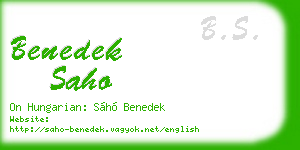 benedek saho business card